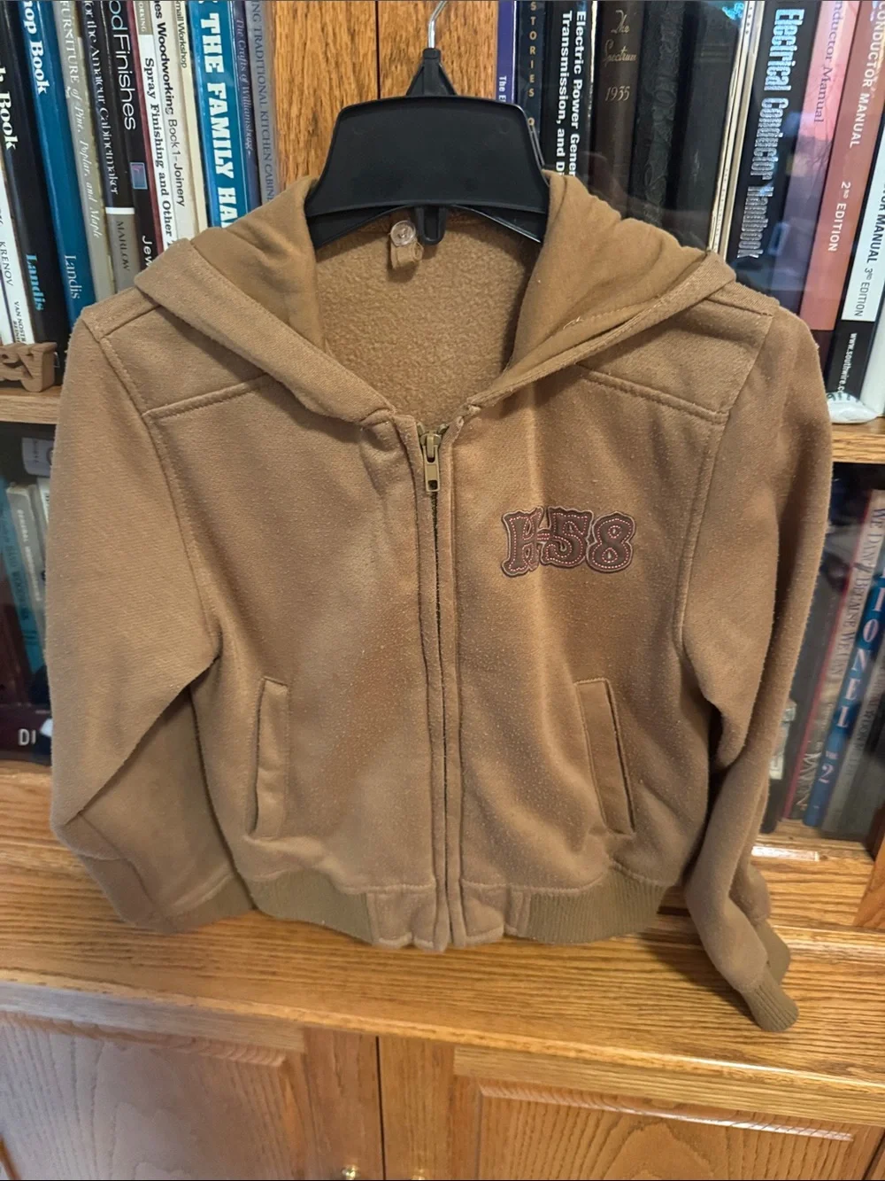 Hawke & Co Brown Hooded Zip-Up Sweatshirt with '1958' Embroidery